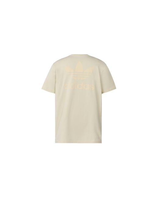 Adidas Natural Originals Solid Color Logo Round Neck Short Sleeve Creamy for men