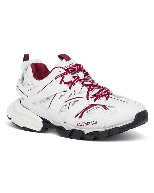 Balenciaga White Track Sneaker Burgundy' for men