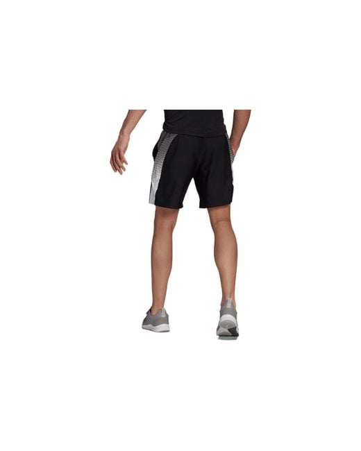 Adidas Black Logo Printing Splicing Sports Gym Shorts for men