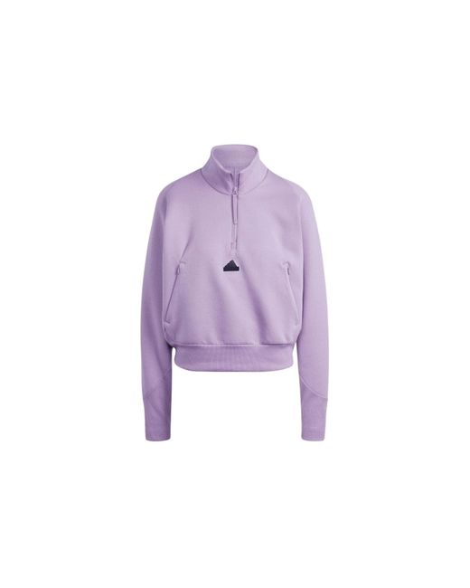 Adidas Purple Zne Quarter-zip Track Jacket