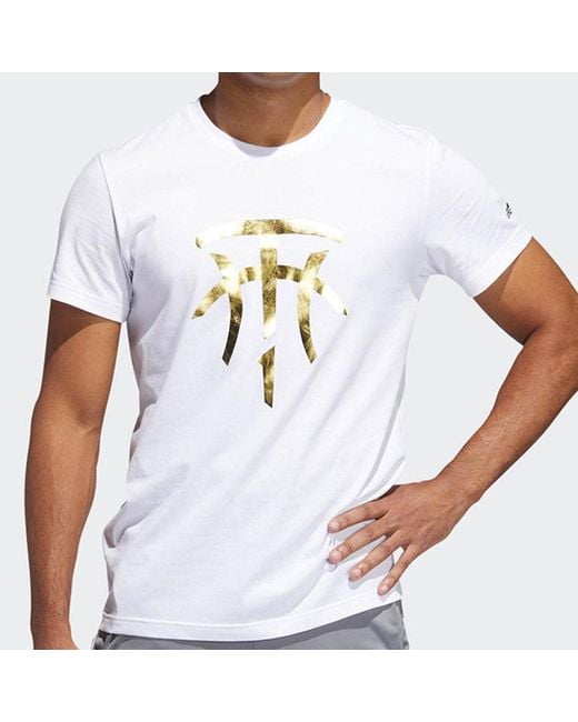 Adidas White Basketball Sports T-Shirt for men