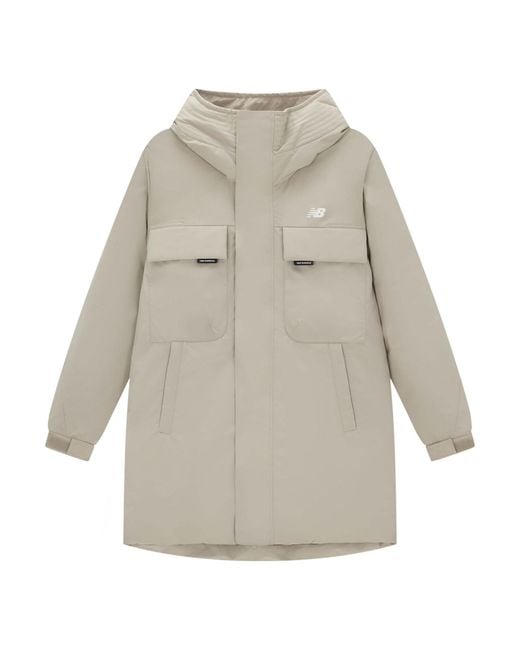 New Balance Gray Warm Down Cargo Jacket for men