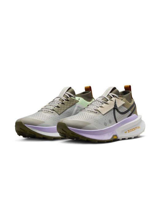 Nike White Zoomx Zegama 2 'Light Iron Ore Vapor Lilac Bloom Anthracite' for men