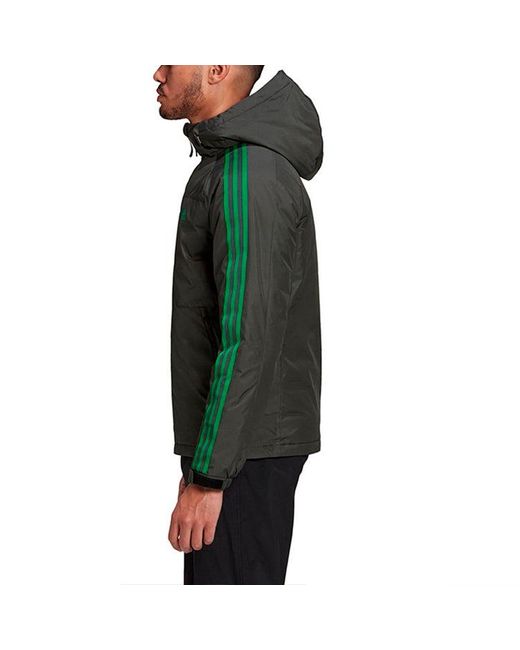 Adidas Green 3St Down Jkt Windproof Stay Warm Hooded Down Jacket for men