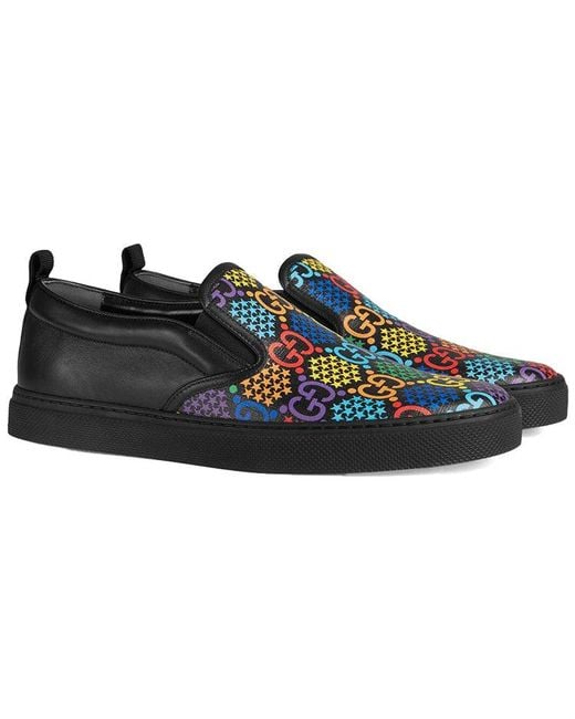 Gucci Black Gg Supreme Slip-On 'Psychedelic for men