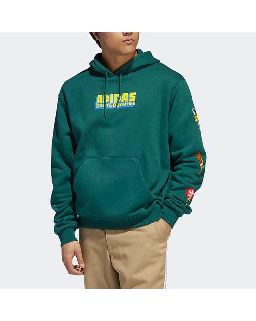 Adidas Green Originals Casual Sports Logo Pullover Long Sleeves for men