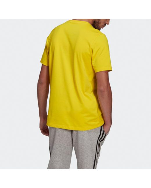 Adidas Yellow Sports Training Casual Round Neck Short Sleeve for men