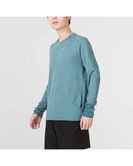 Nike Blue Dri-Fit Legend Long Sleeve Fitness Top 'Lake' for men