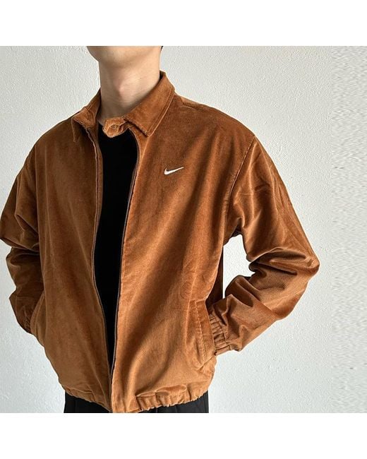 Nike Brown Life Harrington Cord Jacket for men
