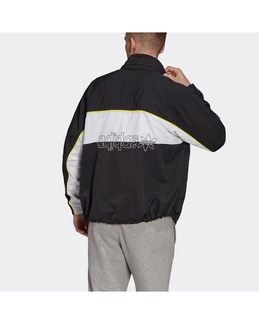 Adidas Black Originals Stand Collar Pullover Sports Jacket for men