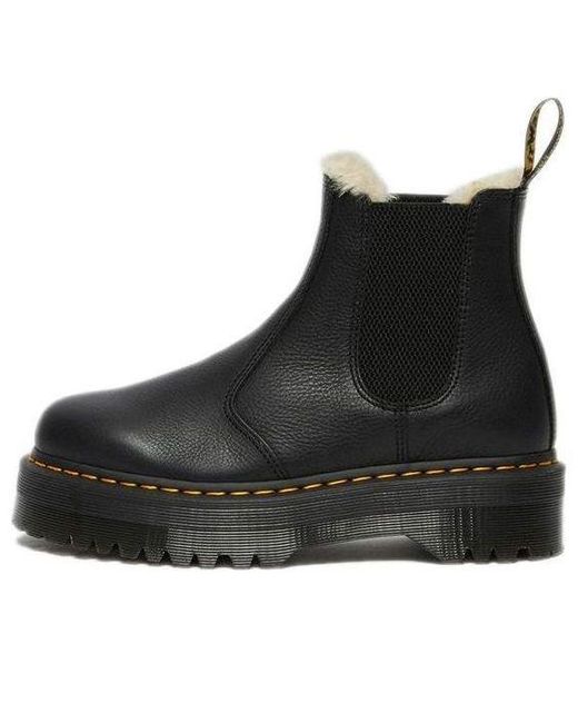 Dr. Martens Black (Wmns) 2976 Faux Fur Lined Platform Chelsea Boots