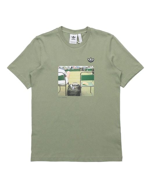 Adidas Green Originals Originals Photo Tee Printing Short Sleeve for men