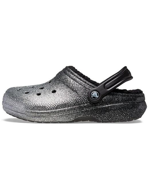 CROCSTM Brown Classic Glitter Lined Clogs