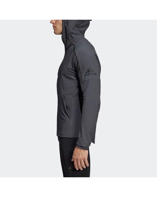 Adidas Gray Running Training Windproof Woven Hooded Jacket for men