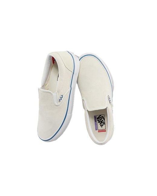 Vans White Slip-On Casual Low Tops Skateboarding Shoes for men