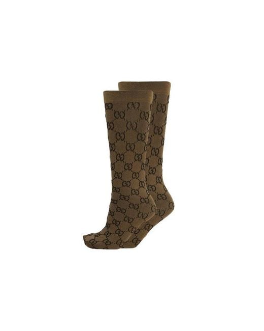 Gucci Brown (Wmns) Gg Pattern Socks Dark'