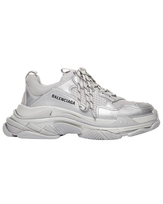 Balenciaga Triple S Sneaker 'silver Metallic' in White for Men | Lyst
