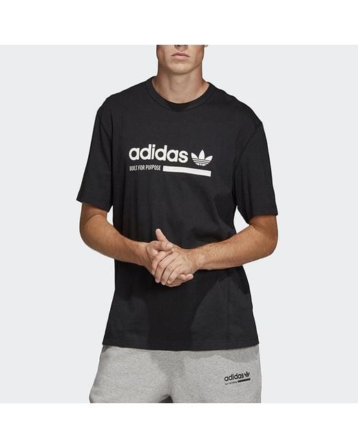 Adidas Black Originals Printing Logo Short Sleeve for men