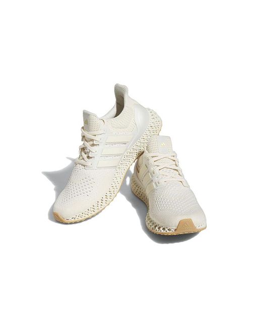 Adidas White Ultra 4D Running Shoes 'Wonder Metallic' for men