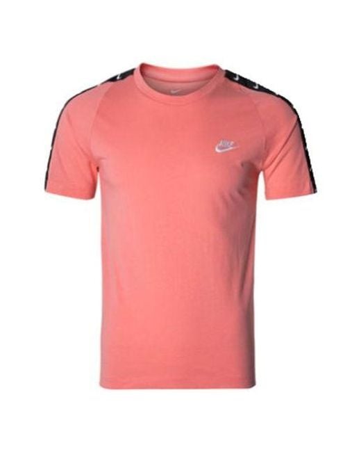 Nike Pink Sportswear Swoosh Logo Sports Short Sleeve for men
