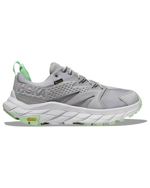 Hoka One One Gray Anacapa Low Gore-Tex 'Harbor Mist Lime Glow'