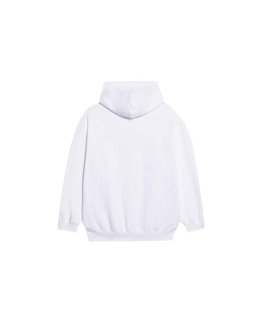 Balenciaga White Copyright Logo Print Medium Fit Hoodie