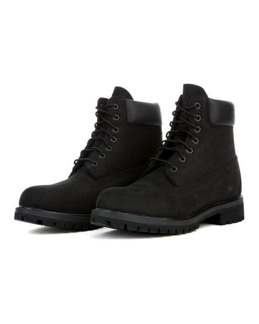 Timberland Black 6 Inch Premium Waterproof Boot Nubuck' for men