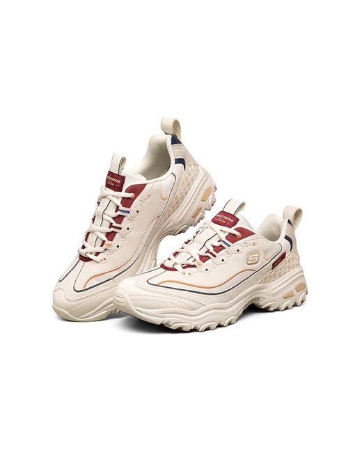 Skechers White D Lites Low-Top Running Shoes for men