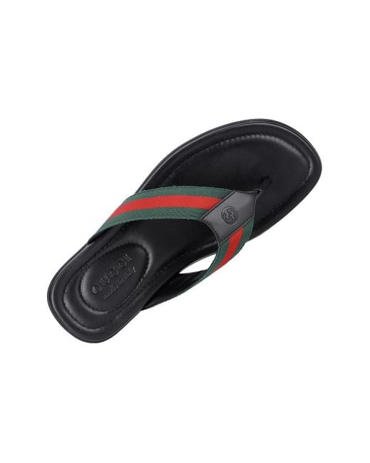 Gucci Blue Leather Web Thong Sandal for men