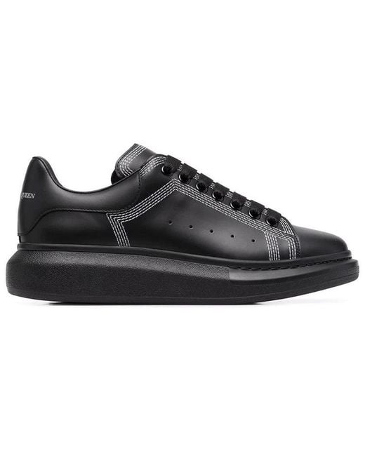 McQueen Black Oversized Sneaker 'Embroidered' for men