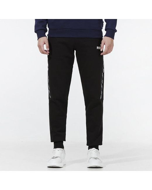 PUMA Black Power Tape Sweat Pants Fl Cl Logo for men