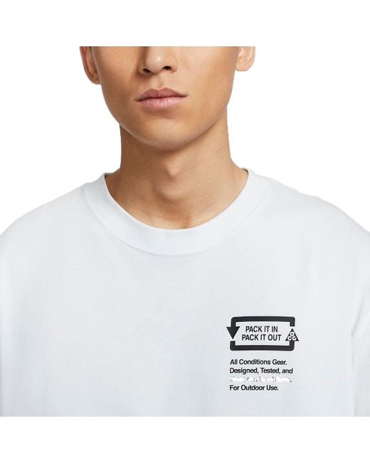 Nike White Acg Dri-Fit Graphic T-Shirt (Asia Sizing) for men