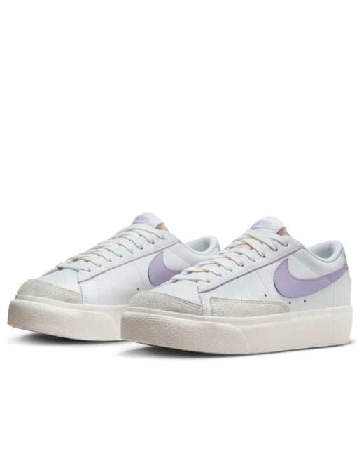 Nike White (Wmns) Blazer Low Platform Lilac Bloom'