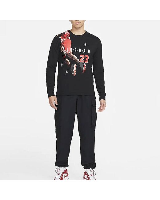 Nike Blue Brand Holiday Casual Sports Round Neck Alphabet Printing Long Sleeves for men