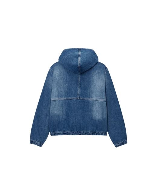 Stussy Blue Denim Sherpa Work Jacket for men
