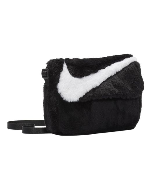 Nike Black Sportswear Futura 365 Faux Fur Crossbody Bag 1L
