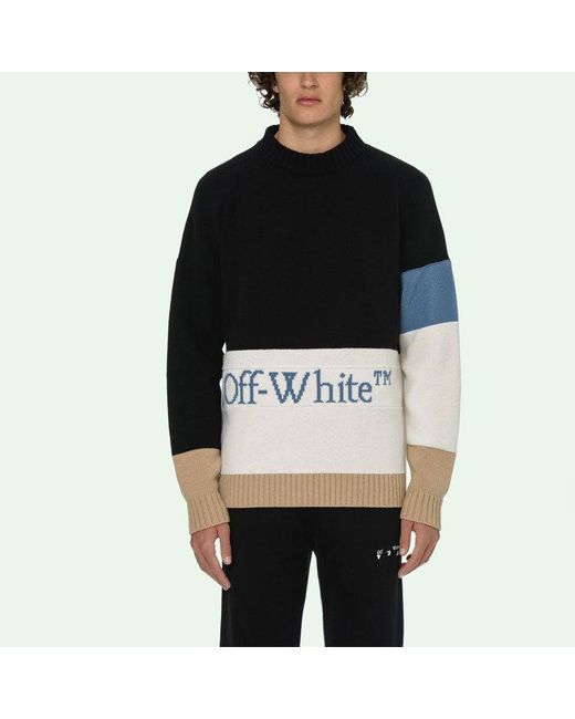 Off-White c/o Virgil Abloh Black Ss21 Logo Round Neck Long Sleeves for men