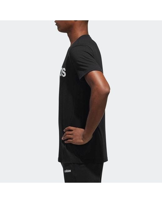 Adidas Black Neo Alphabet Logo Short Sleeve for men
