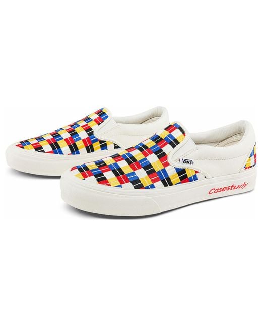 Vans White Classic Slip-On Vlt Lx X Casestudy 'Multi Cherkered' for men