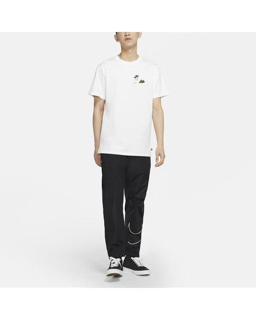 Nike White Sb Back Skateboard Round Neck Short Sleeve for men