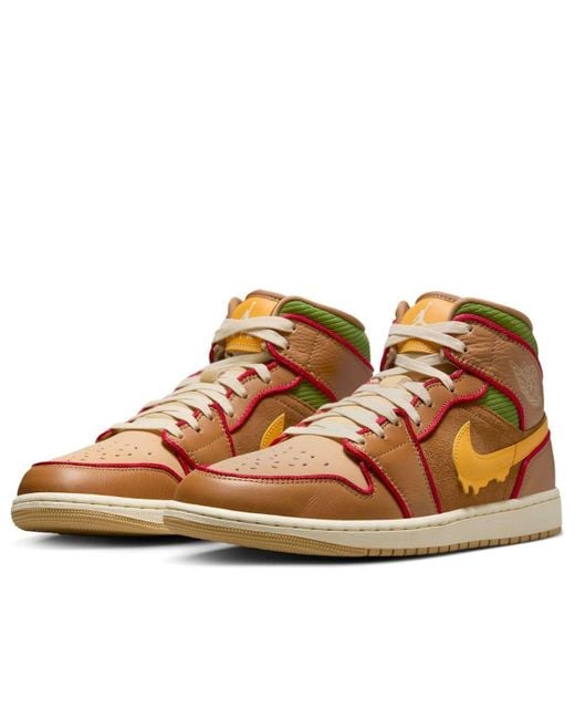 Nike Brown 1 Mid Se 'Cheeseburger' for men
