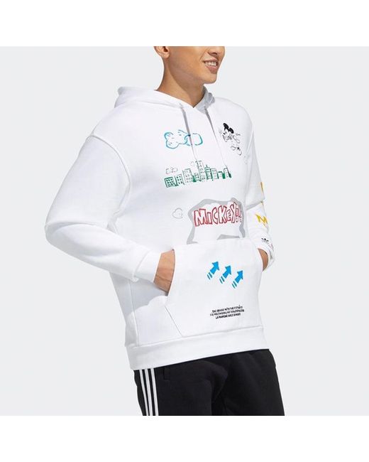 Adidas White Originals Fangtastic Series Disney Mickey Printing Pullover for men