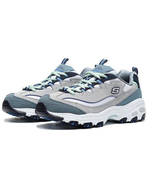 Skechers Blue (Wmns) D Lites 1.0 Low Running Shoes