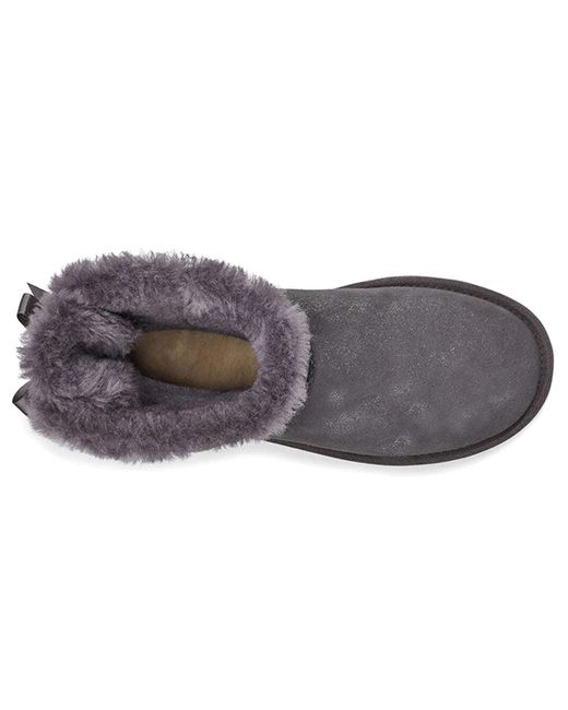 Ugg Purple (Wmns) Mini Bailey Bow Ii Shimmer Fleece Lined