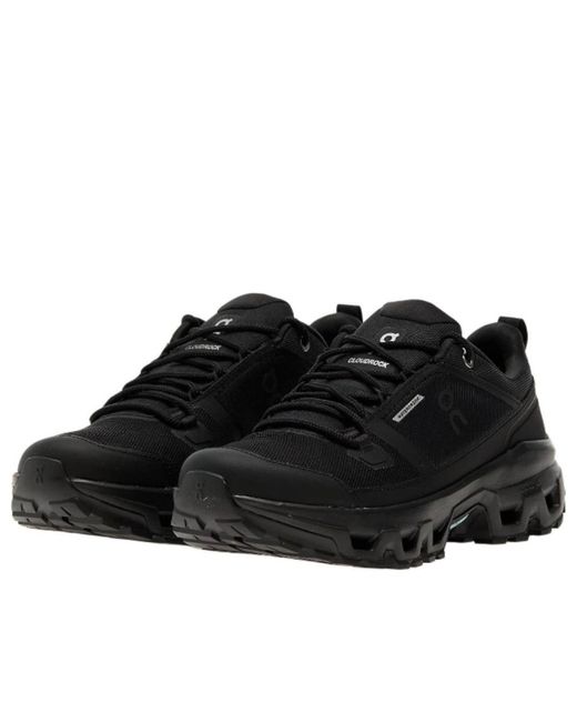 On Shoes Black Cloudrock Low Waterproof 'Triple' for men