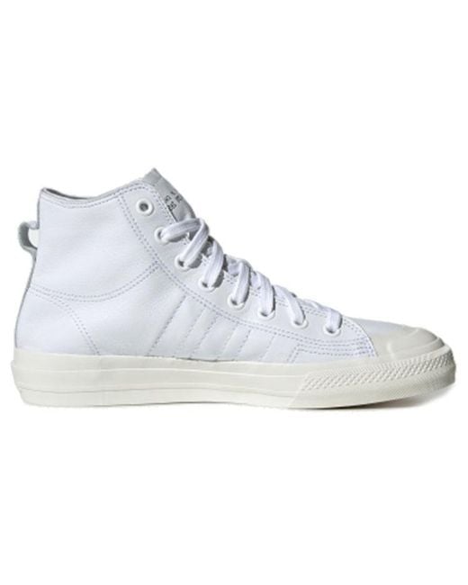 Adidas White Nizza Rf Hi Recon Leather 'Triple' for men