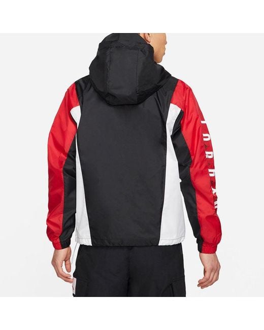 Nike Black Windproof Casual Sports Colorblock Hooded Training Logo Woven Jacket Autumn for men