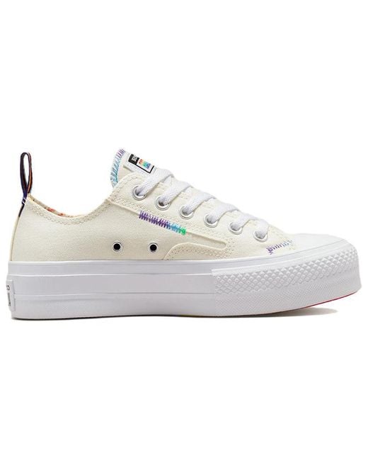 Converse White Chuck Taylor All Star Lift Platform Low 'Pride' for men