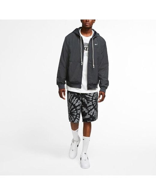 Nike Blue Standard Issue Basketball Hoodie Jacket Smoke for men