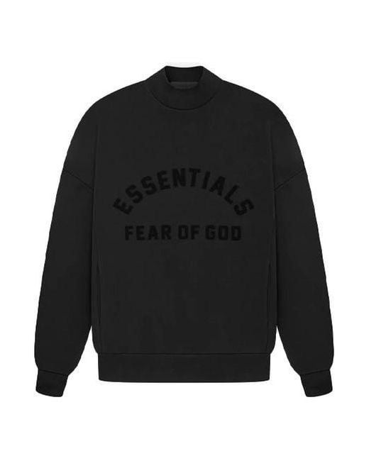 Fear Of God Black Essentials Brand-appliquéd Cotton-blend Sweatshirt for men
